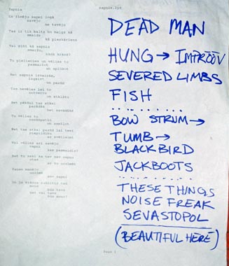 Black Forest/Black Sea live in Riga 11/02/2004: tracks